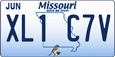 MO license plate XL1C7V