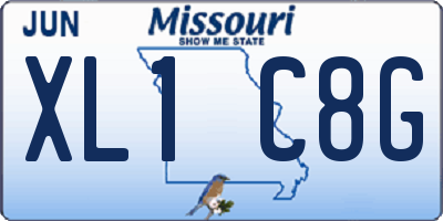 MO license plate XL1C8G