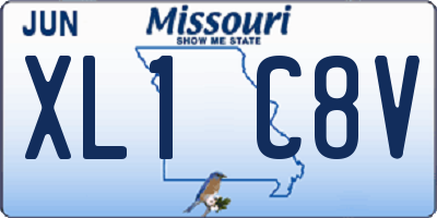 MO license plate XL1C8V