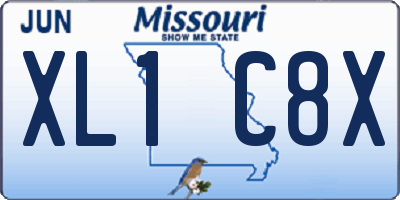 MO license plate XL1C8X