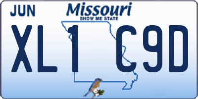MO license plate XL1C9D