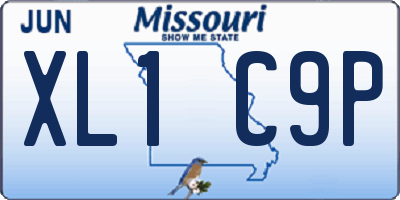 MO license plate XL1C9P