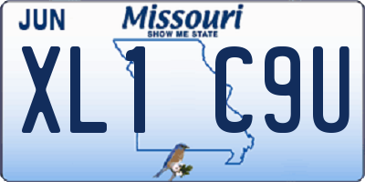 MO license plate XL1C9U