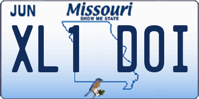 MO license plate XL1D0I