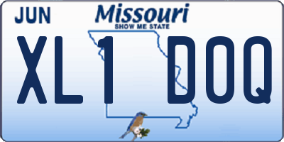 MO license plate XL1D0Q