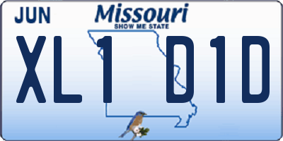 MO license plate XL1D1D