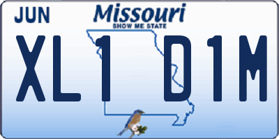 MO license plate XL1D1M