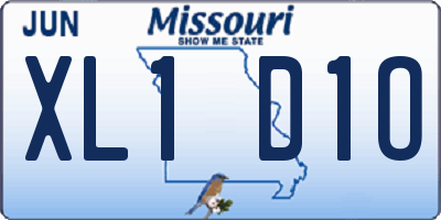 MO license plate XL1D1O