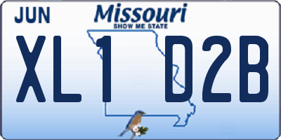 MO license plate XL1D2B