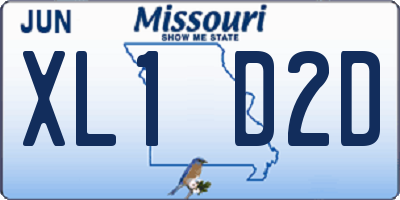MO license plate XL1D2D