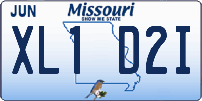 MO license plate XL1D2I