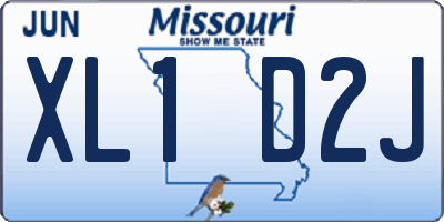 MO license plate XL1D2J