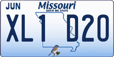 MO license plate XL1D2O