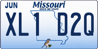 MO license plate XL1D2Q