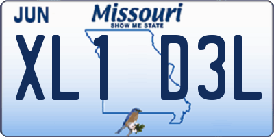 MO license plate XL1D3L