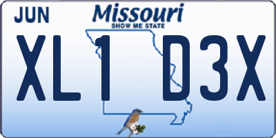 MO license plate XL1D3X
