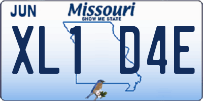 MO license plate XL1D4E