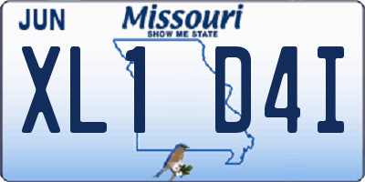 MO license plate XL1D4I