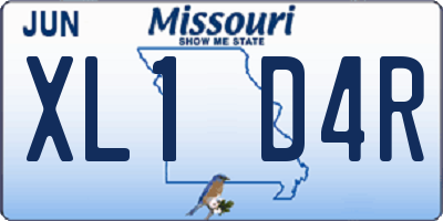 MO license plate XL1D4R