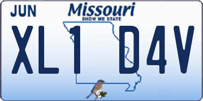 MO license plate XL1D4V