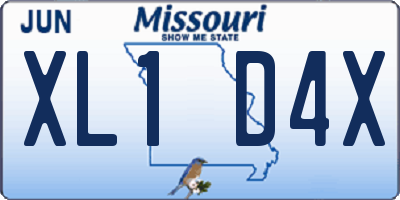 MO license plate XL1D4X