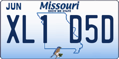 MO license plate XL1D5D
