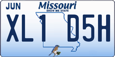 MO license plate XL1D5H