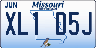 MO license plate XL1D5J
