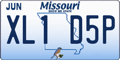 MO license plate XL1D5P