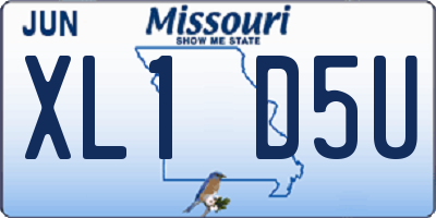 MO license plate XL1D5U