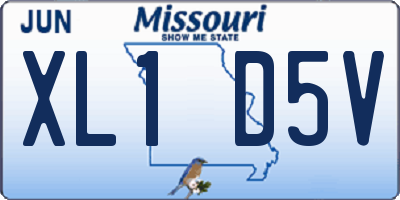MO license plate XL1D5V