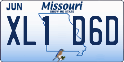MO license plate XL1D6D