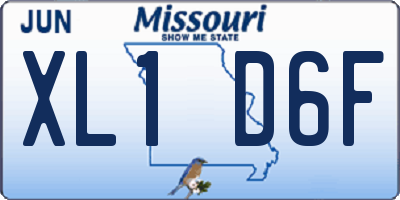 MO license plate XL1D6F