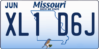 MO license plate XL1D6J