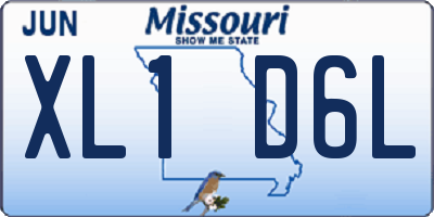 MO license plate XL1D6L