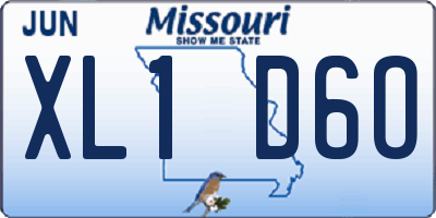 MO license plate XL1D6O