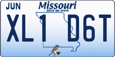 MO license plate XL1D6T