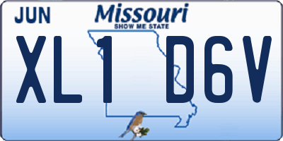 MO license plate XL1D6V