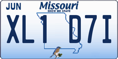 MO license plate XL1D7I