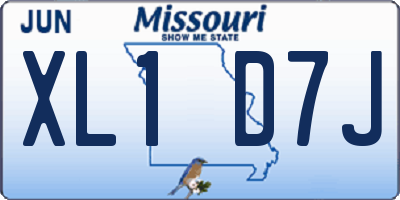 MO license plate XL1D7J