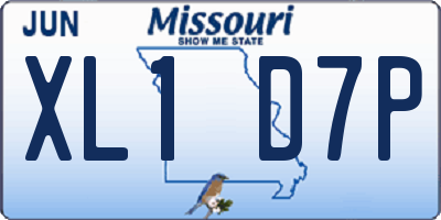MO license plate XL1D7P
