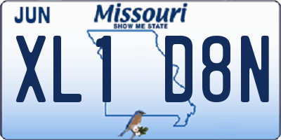 MO license plate XL1D8N
