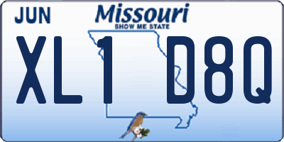 MO license plate XL1D8Q