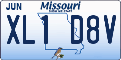 MO license plate XL1D8V
