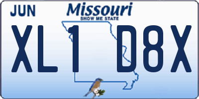 MO license plate XL1D8X