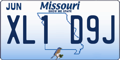 MO license plate XL1D9J