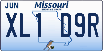 MO license plate XL1D9R