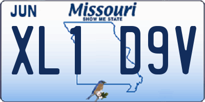 MO license plate XL1D9V