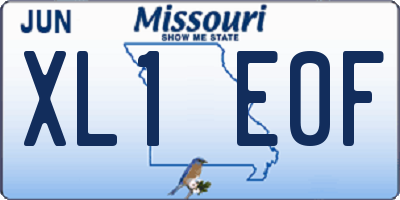 MO license plate XL1E0F