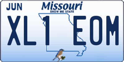MO license plate XL1E0M